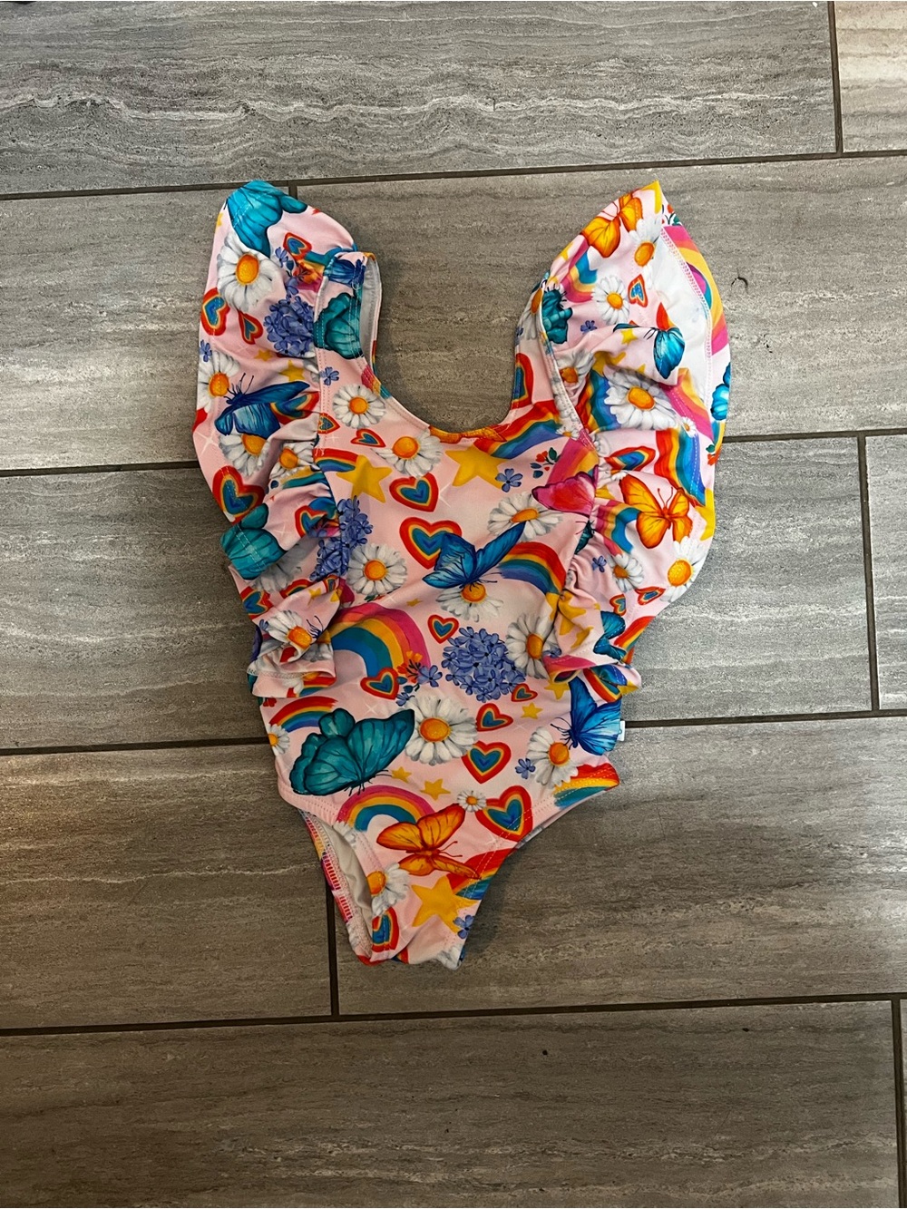 Posh peanut Lisa frank toddler swim suit